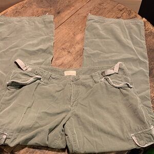 Y2K American Eagle Outfitters Olive Green Corduroy Cargo Style Pants